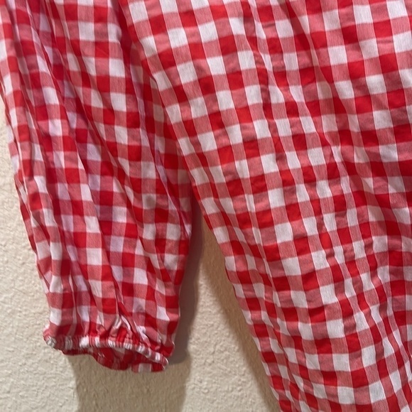 Lane Bryant Red & White True Wrap Gingham Top Blouse Size 22/24 NWT - Picture 5 of 10